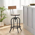 Tabouret de bar en sapin massif naturel, hauteur d'assise 39,5 pouces