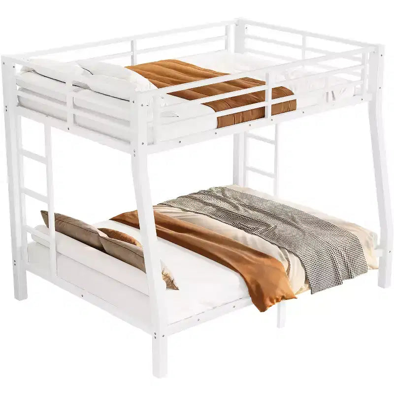 Metal Full XL over Queen Bunk Bed for Teens and AdultsSpace-Saving/Noise Reduced/No Box Spring Needed