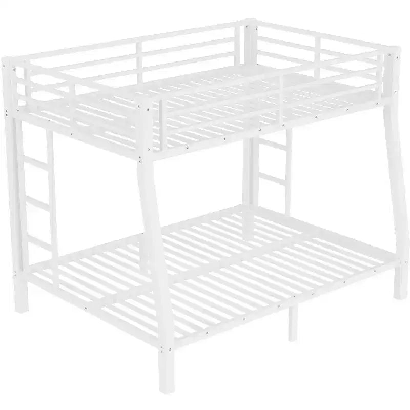 Metal Full XL over Queen Bunk Bed for Teens and AdultsSpace-Saving/Noise Reduced/No Box Spring Needed