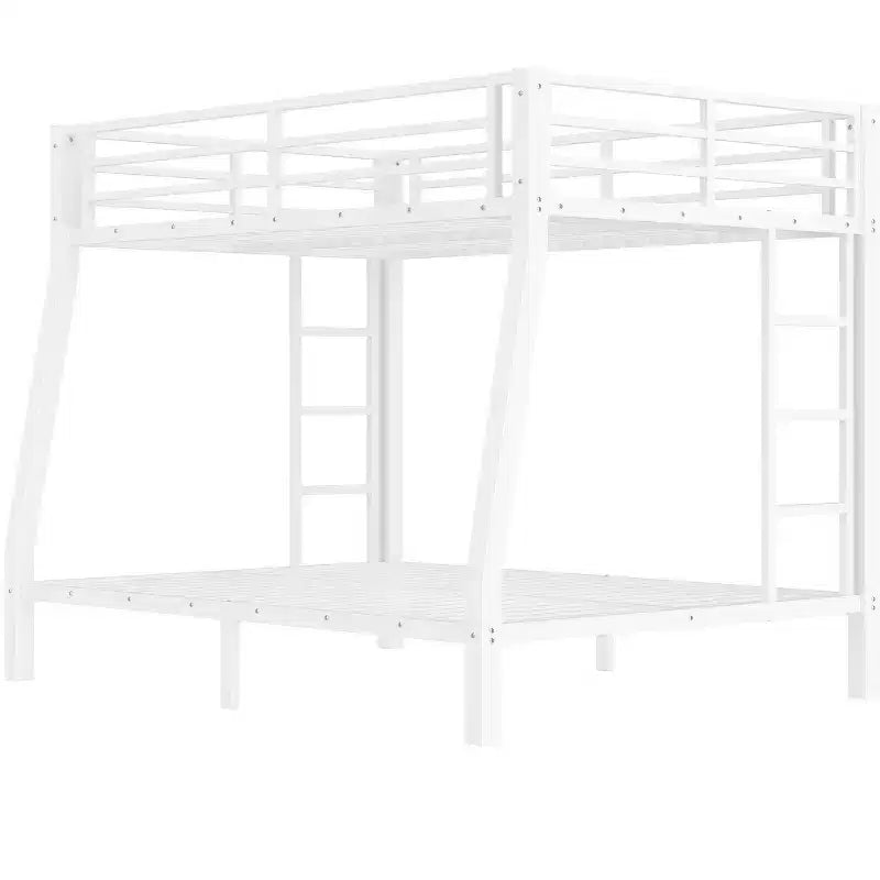 Metal Full XL over Queen Bunk Bed for Teens and AdultsSpace-Saving/Noise Reduced/No Box Spring Needed