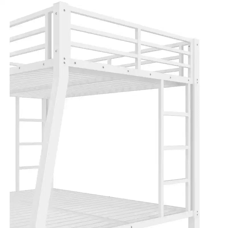 Metal Full XL over Queen Bunk Bed for Teens and AdultsSpace-Saving/Noise Reduced/No Box Spring Needed