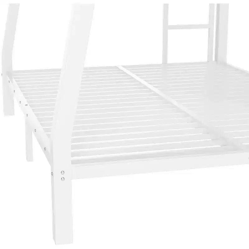 Metal Full XL over Queen Bunk Bed for Teens and AdultsSpace-Saving/Noise Reduced/No Box Spring Needed