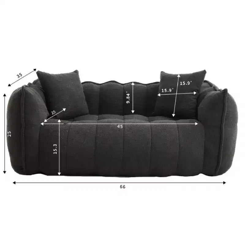 Bean Bag Chair for 2, High-Resilience Foam Floor Sofa Chair for Spacious Comfort, Comfy Seating for Living Room and Shared Spaces