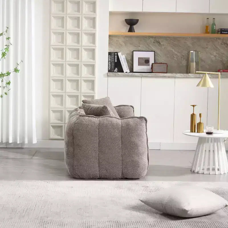 Bean Bag Chair for 2, High-Resilience Foam Floor Sofa Chair for Spacious Comfort, Comfy Seating for Living Room and Shared Spaces