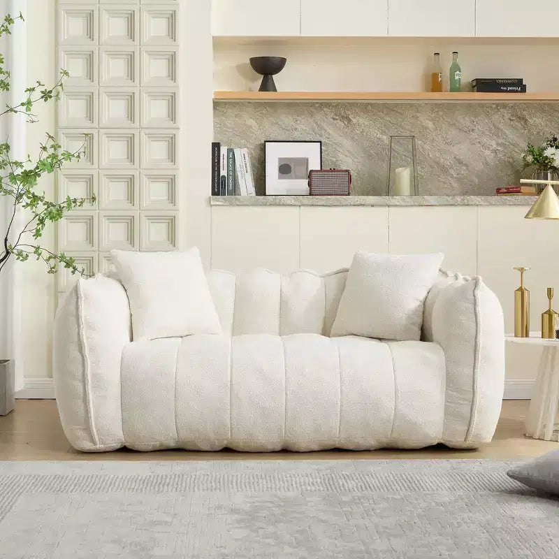 Bean Bag Chair for 2, High-Resilience Foam Floor Sofa Chair for Spacious Comfort, Comfy Seating for Living Room and Shared Spaces