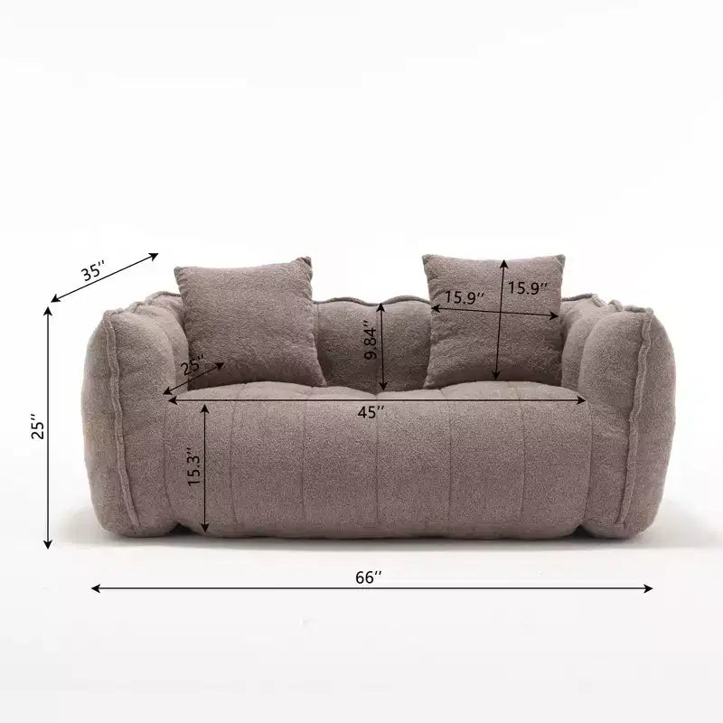 Bean Bag Chair for 2, High-Resilience Foam Floor Sofa Chair for Spacious Comfort, Comfy Seating for Living Room and Shared Spaces