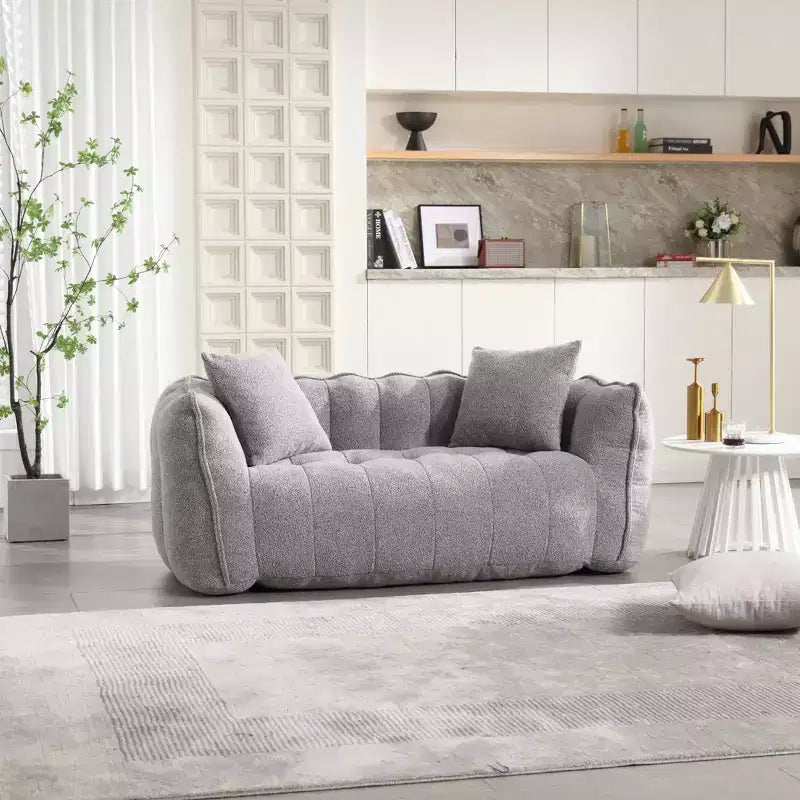 Bean Bag Chair for 2, High-Resilience Foam Floor Sofa Chair for Spacious Comfort, Comfy Seating for Living Room and Shared Spaces
