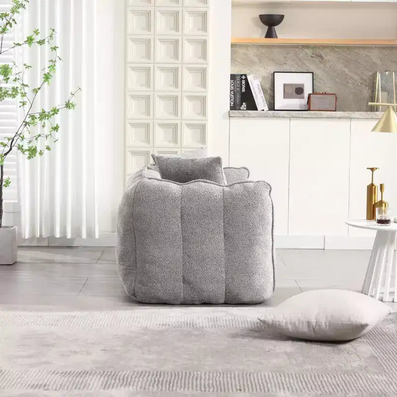 Bean Bag Chair for 2, High-Resilience Foam Floor Sofa Chair for Spacious Comfort, Comfy Seating for Living Room and Shared Spaces