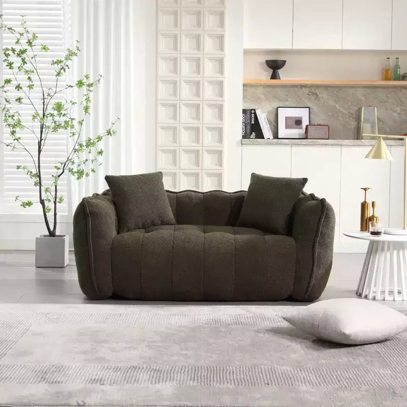 Bean Bag Chair for 2, High-Resilience Foam Floor Sofa Chair for Spacious Comfort, Comfy Seating for Living Room and Shared Spaces
