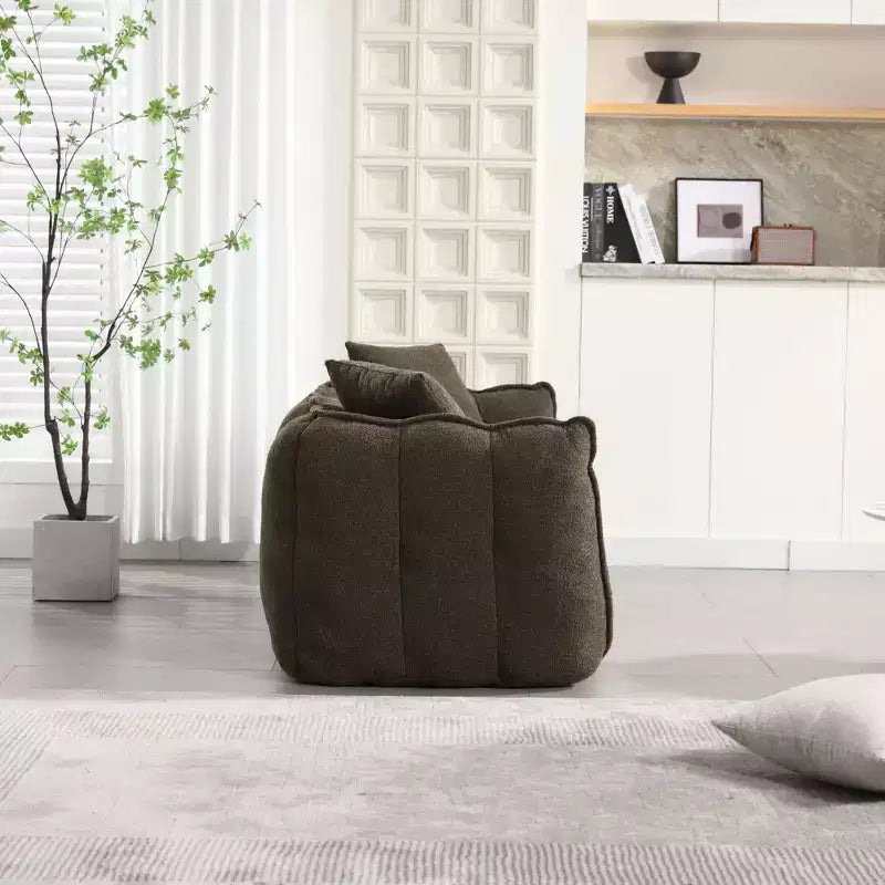 Bean Bag Chair for 2, High-Resilience Foam Floor Sofa Chair for Spacious Comfort, Comfy Seating for Living Room and Shared Spaces