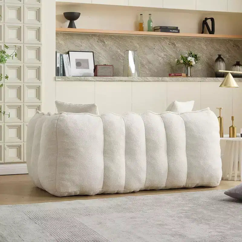 Bean Bag Chair for 2, High-Resilience Foam Floor Sofa Chair for Spacious Comfort, Comfy Seating for Living Room and Shared Spaces