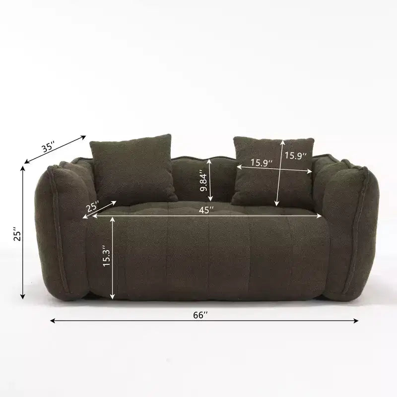 Bean Bag Chair for 2, High-Resilience Foam Floor Sofa Chair for Spacious Comfort, Comfy Seating for Living Room and Shared Spaces