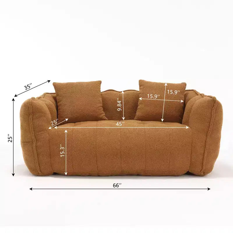 Bean Bag Chair for 2, High-Resilience Foam Floor Sofa Chair for Spacious Comfort, Comfy Seating for Living Room and Shared Spaces