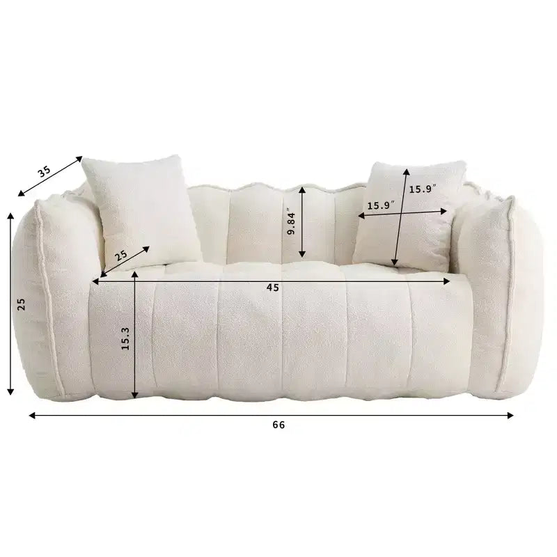 Bean Bag Chair for 2, High-Resilience Foam Floor Sofa Chair for Spacious Comfort, Comfy Seating for Living Room and Shared Spaces