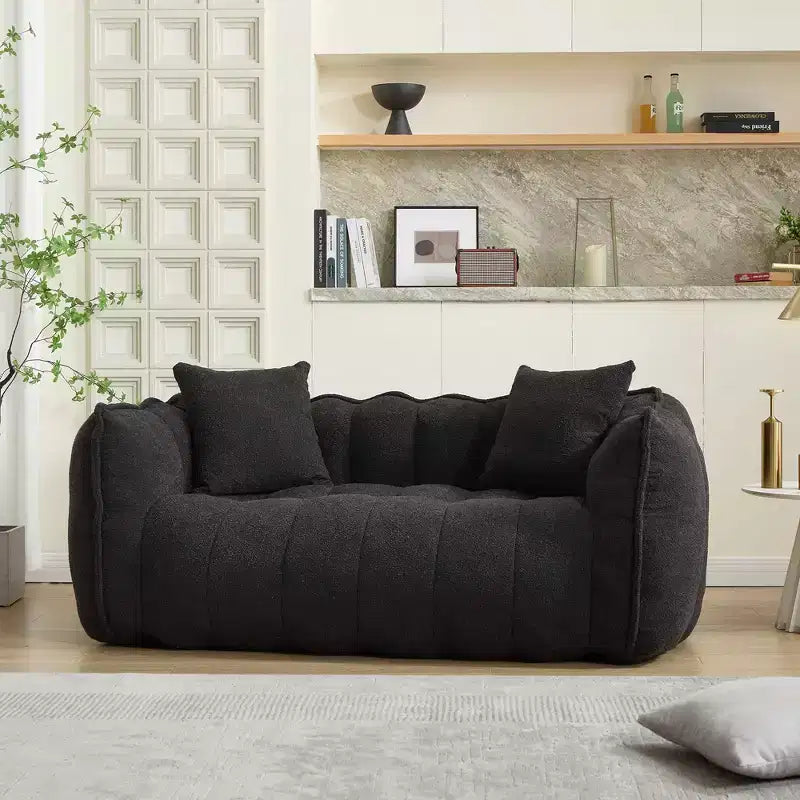 Bean Bag Chair for 2, High-Resilience Foam Floor Sofa Chair for Spacious Comfort, Comfy Seating for Living Room and Shared Spaces