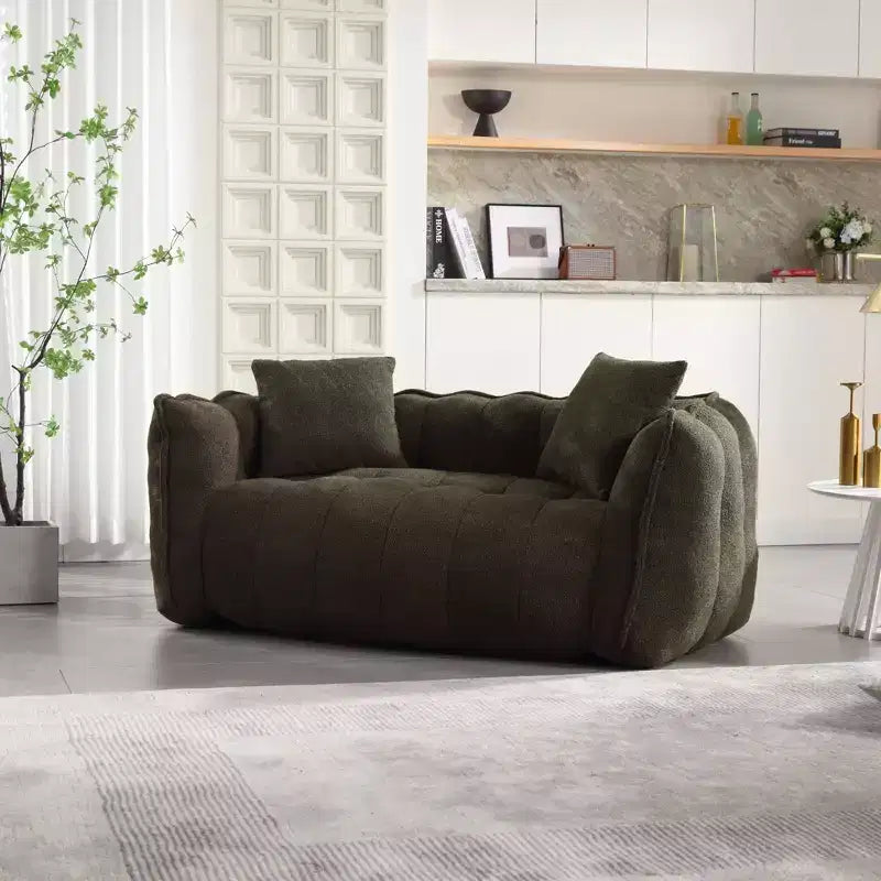 Bean Bag Chair for 2, High-Resilience Foam Floor Sofa Chair for Spacious Comfort, Comfy Seating for Living Room and Shared Spaces