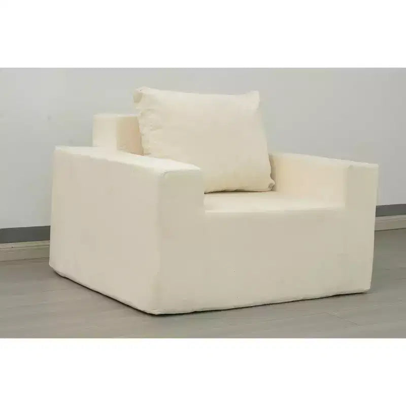Large Bean Bag Sofa, High-Density Foam Floor Chair with Included Pillow, Modern Lazy Sofa Chair for Adults in Living Room