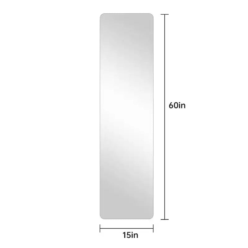 Modern Full Length Body Mirror for Bedroom, Explosion-Proof Standing Full Wall Mirror with Round Corner, 59.05 Inch