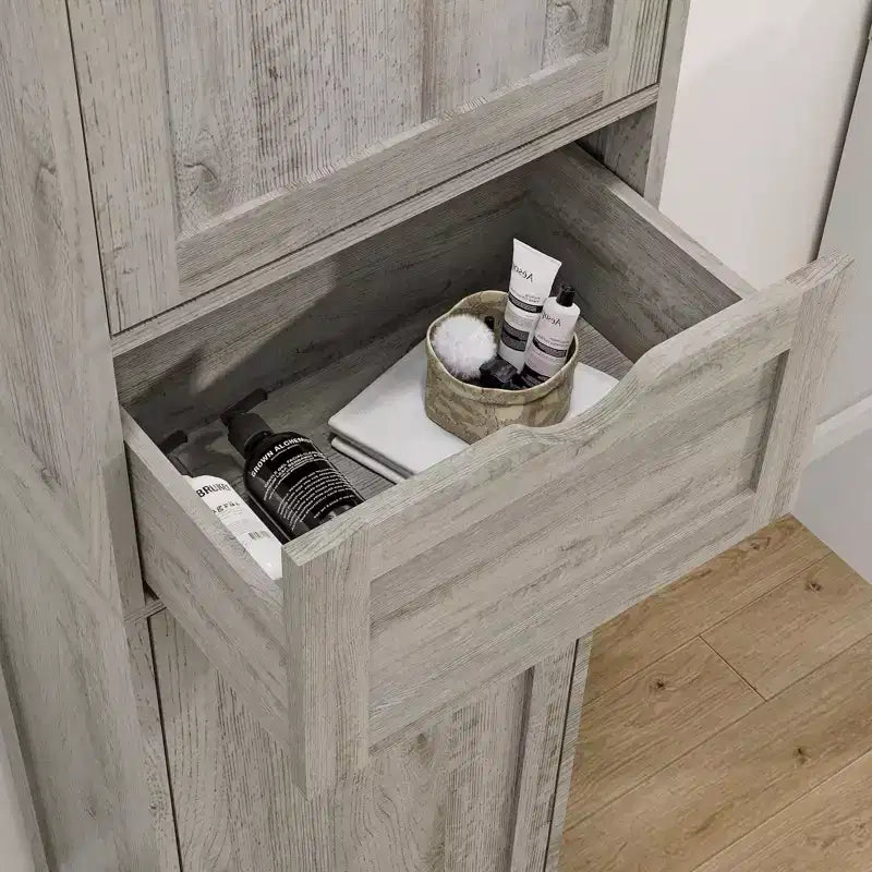 Tall Bathroom Cabinet with Adjustable Shelves & 1 Drawer, Storage Cabinet with 2 Doors, Narrow Tall Cabinet, Floor Cabinet for Bathroom, Grey