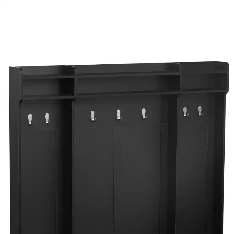 Entryway Hall Tree with Bench and Coat Rack, Featuring 7 Hooks, 2 Large Drawers and Adjustable Shelves, Ideal for Hallways and Living Rooms