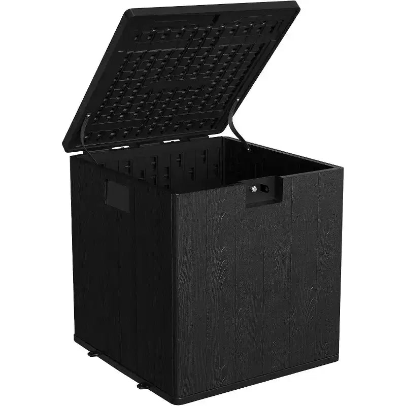 28 Gallon Outdoor Deck Box, Heavy Duty Waterproof Resin Storage with Locking Lid