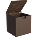28 Gallon Outdoor Deck Box, Heavy Duty Waterproof Resin Storage with Locking Lid