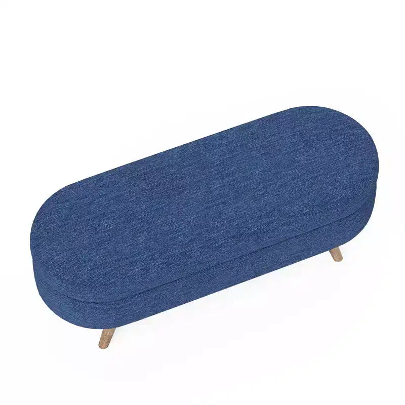 43 Inch Versatile End-of-Bed Ottoman Bench with Storage, Soft Linen, Rubberwood Legs, 250 lbs Capacity