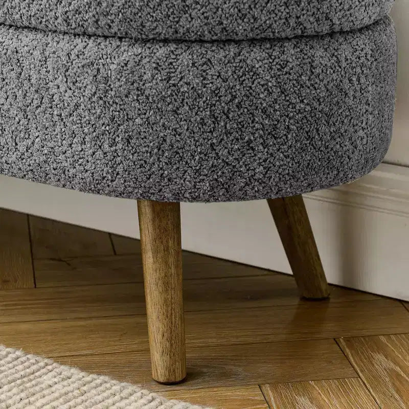 43 Inch Versatile End-of-Bed Ottoman Bench with Storage, Soft Linen, Rubberwood Legs, 250 lbs Capacity