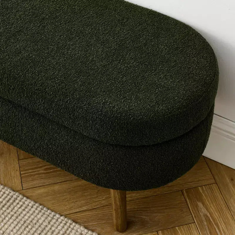 43 Inch Versatile End-of-Bed Ottoman Bench with Storage, Soft Linen, Rubberwood Legs, 250 lbs Capacity