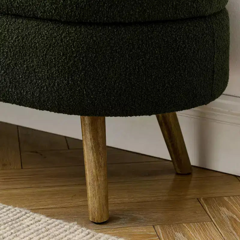 43 Inch Versatile End-of-Bed Ottoman Bench with Storage, Soft Linen, Rubberwood Legs, 250 lbs Capacity