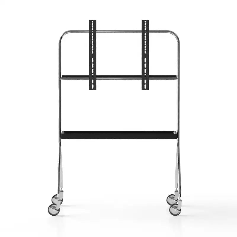 Walk-Around TV Stand with 360° Rotating Wheels, Floor-Standing Display for 43-70 Inch TVs