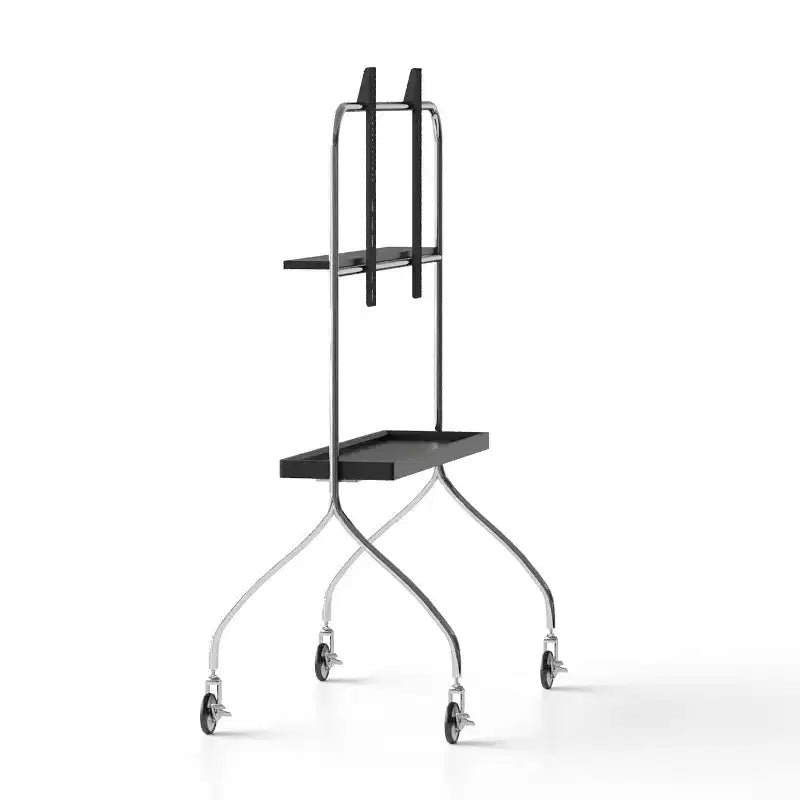 Walk-Around TV Stand with 360° Rotating Wheels, Floor-Standing Display for 43-70 Inch TVs