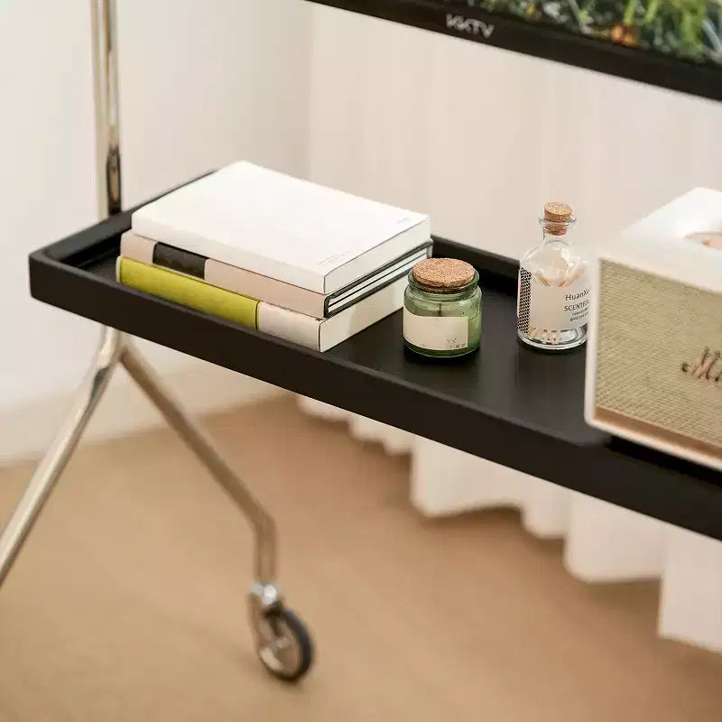 Walk-Around TV Stand with 360° Rotating Wheels, Floor-Standing Display for 43-70 Inch TVs