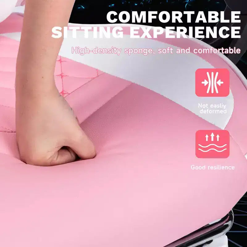 Ergonomic Gaming Chair with Massage Lumbar Support and Footrest