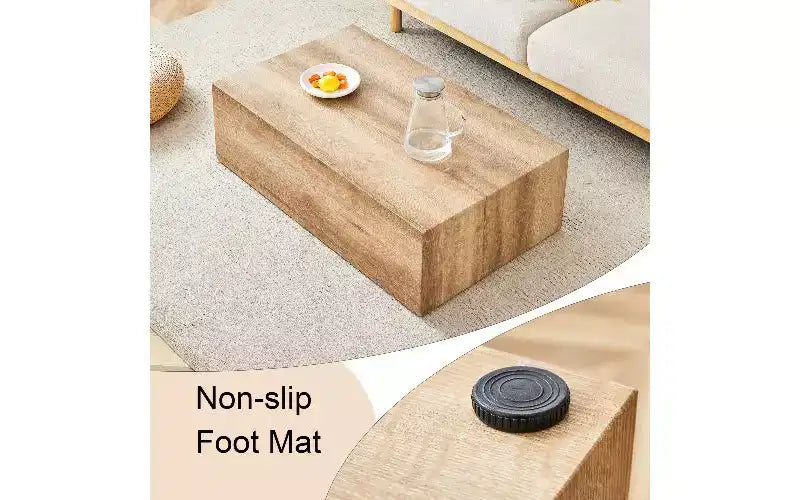 Minimalist Rectangular Coffee Table, Ready-to-Use Center Table for Living Room, Modern MDF Tea Table with Natural Texture