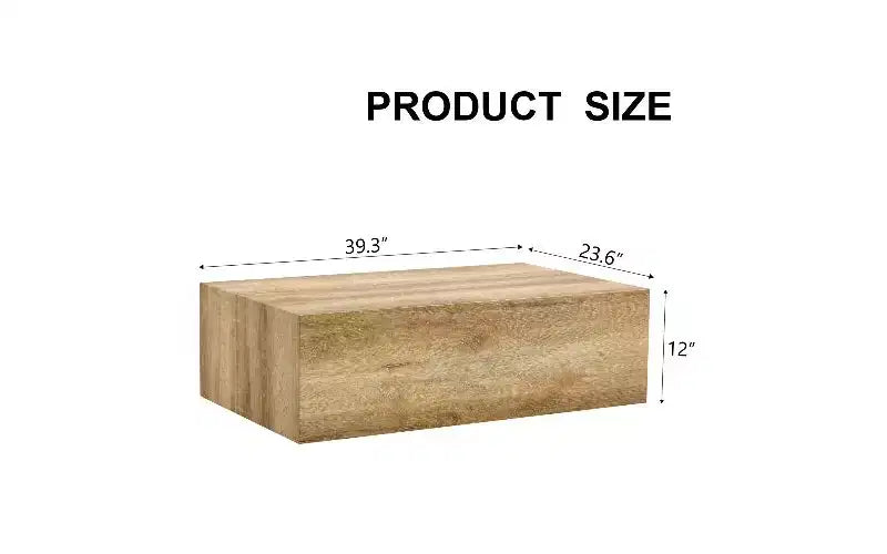 Minimalist Rectangular Coffee Table, Ready-to-Use Center Table for Living Room, Modern MDF Tea Table with Natural Texture