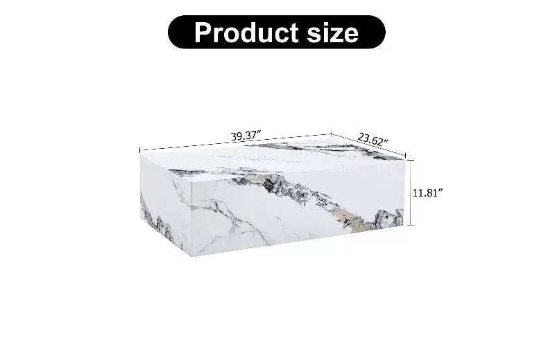 Minimalist Rectangular Coffee Table, Ready-to-Use Center Table for Living Room, Modern MDF Tea Table with Natural Texture