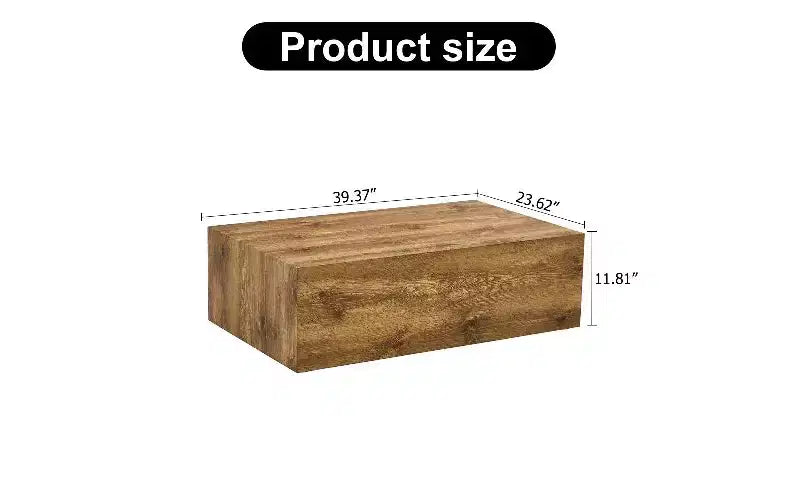 Minimalist Rectangular Coffee Table, Ready-to-Use Center Table for Living Room, Modern MDF Tea Table with Natural Texture