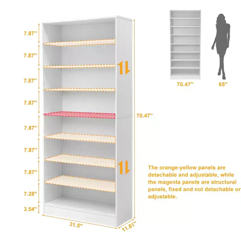 9 Tier Tall Shoe Cabinet with Adjustable Shelves