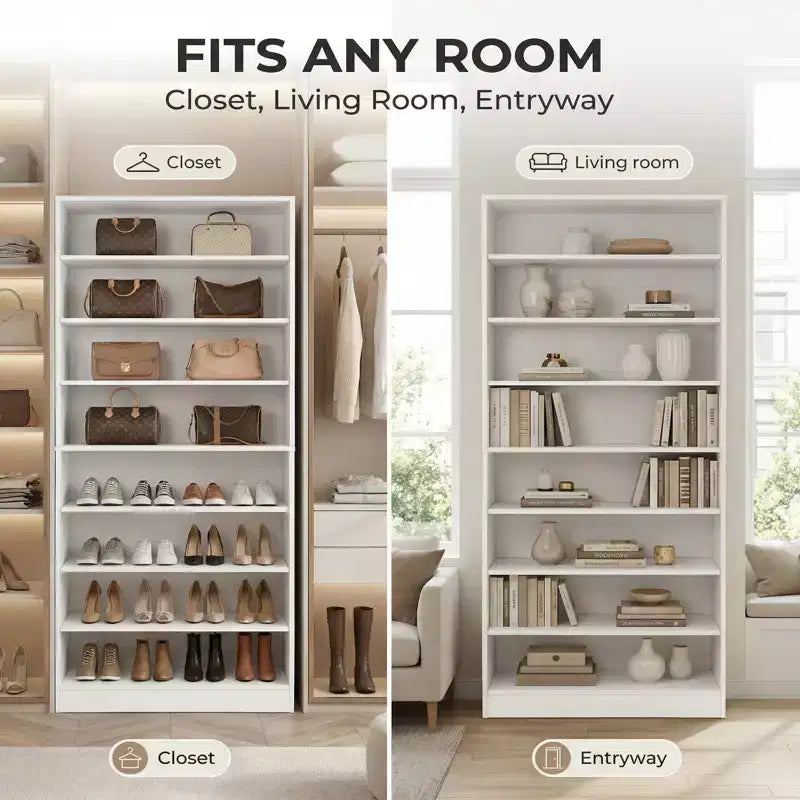 9 Tier Tall Shoe Cabinet with Adjustable Shelves