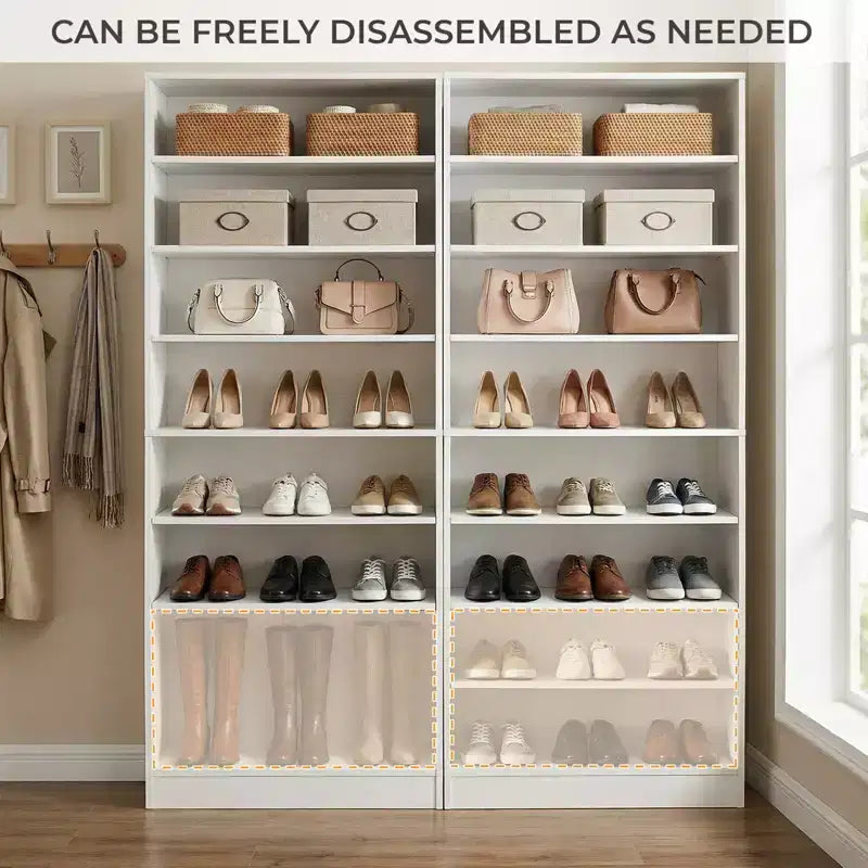 9 Tier Tall Shoe Cabinet with Adjustable Shelves