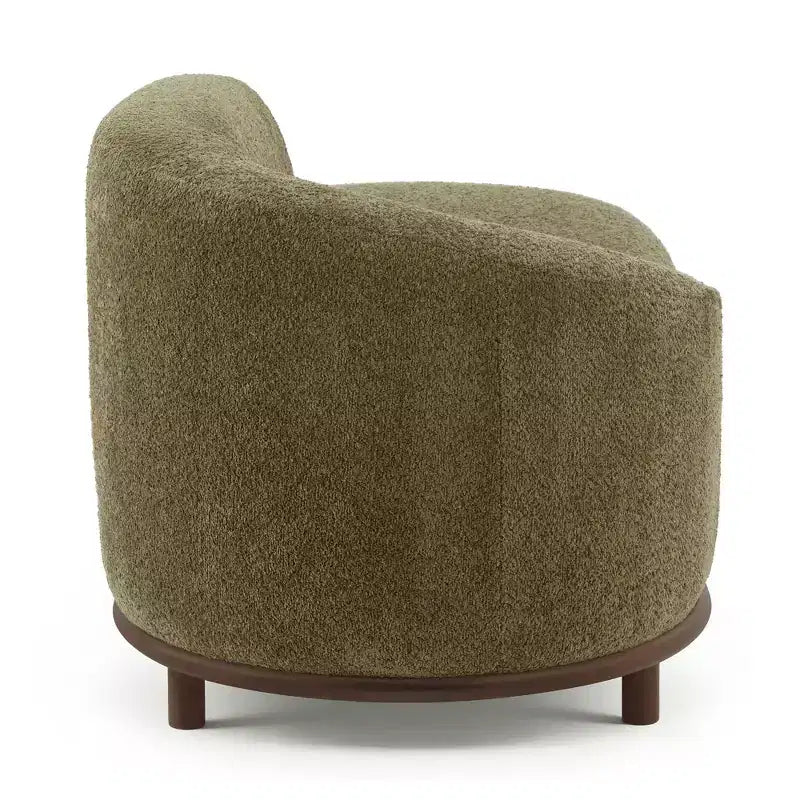 Modern Rubberwood Boucl Upholstered Chaise Lounge