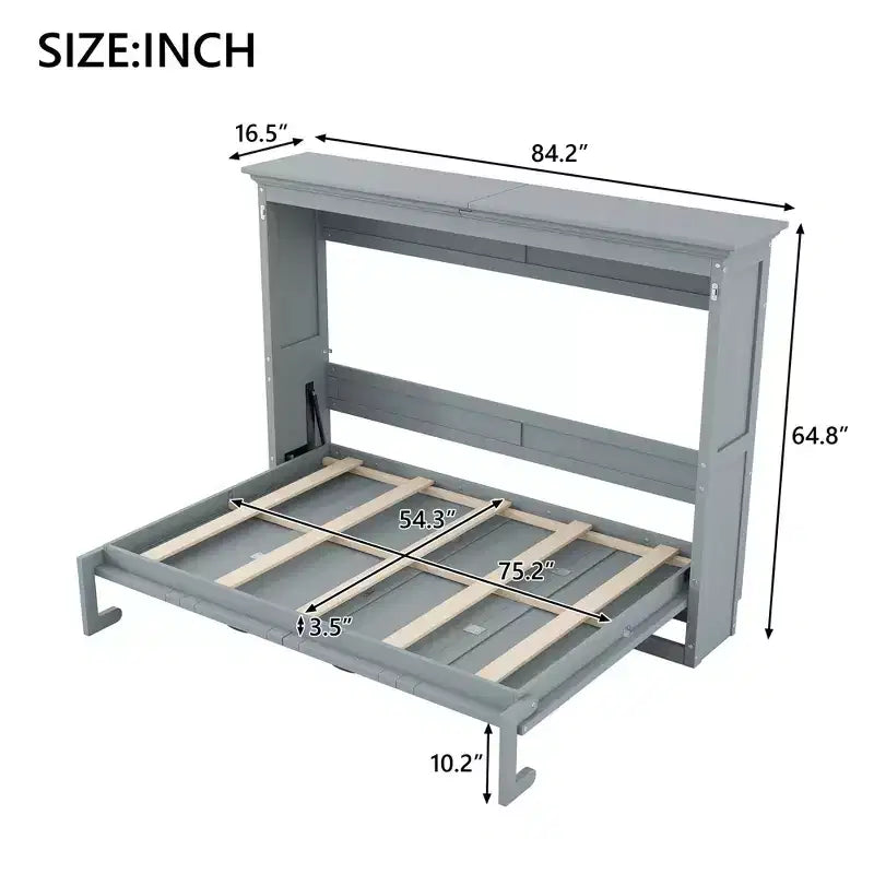 Twin/Full Size Murphy Bed, Foldable Bed - Transforms into a Cabinet, Space Saving Design