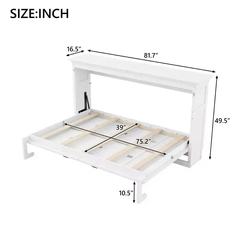 Twin/Full Size Murphy Bed, Foldable Bed - Transforms into a Cabinet, Space Saving Design
