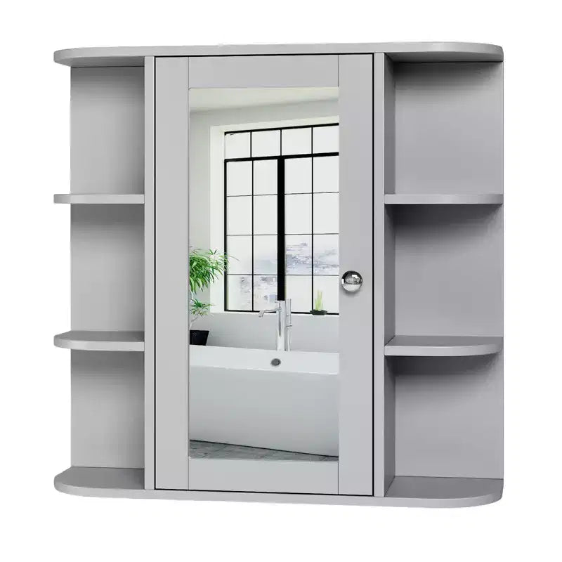 Bathroom Wall Cabinet with Mirror Door and 3 Shelves