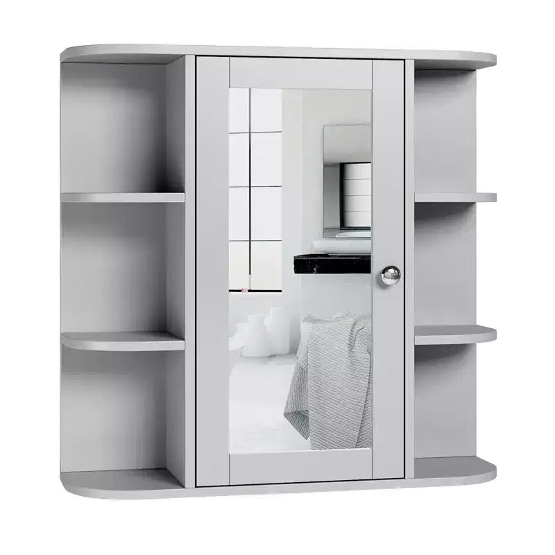 Bathroom Wall Cabinet with Mirror Door and 3 Shelves
