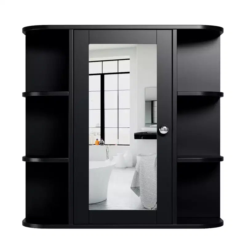 Bathroom Wall Cabinet with Mirror Door and 3 Shelves