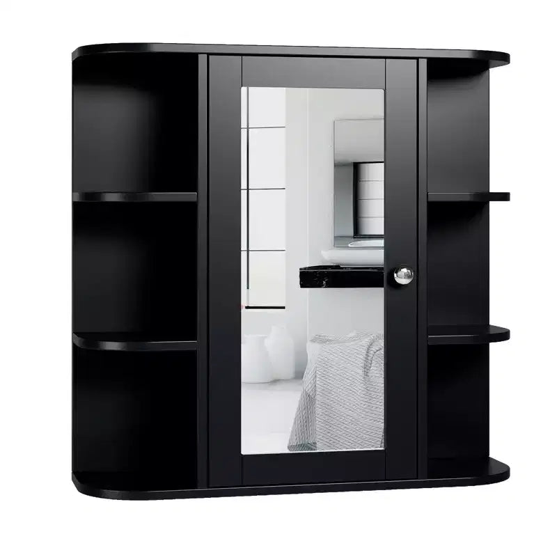 Bathroom Wall Cabinet with Mirror Door and 3 Shelves