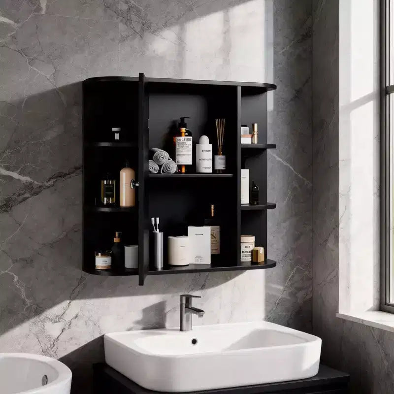 Bathroom Wall Cabinet with Mirror Door and 3 Shelves