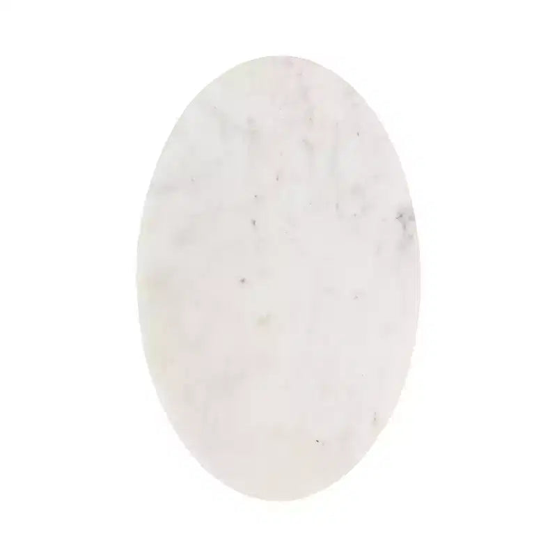Marble Oval C-Table, White, 14x9x28 Inch